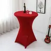 Capa de Mesa Alta Cor Sólida Transfronteiriça Toalha de Mesa para Banquete de Bar Capa de Mesa Redonda para Coquetel Toalha de Mesa Branca Elástica Resistente ao Desgaste