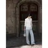 Camisa Blanca de Manga Larga con Adorno de Encaje, Diseño Verano 2026 para Mujer, Nuevo Top Blanco para Mujer, Venta al por Mayor y Distribución