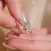 Nuevo Estilo Taiyin Nueva Entrada Estilo de Lujo Anillo Inicial de Corazón Moda para Mujer Simple Microincrustación Anillo de Compromiso Venta Directa de Fábrica para Mujer