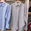 Camisa Listrada Solta Feminina Manga Longa Casual Confortável Versátil Blusa Top Estilo Primavera 2026 483880