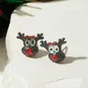 Pendientes Navideños Europeos y Americanos Transfronterizos Nuevos para Mujer, Pendientes Creativos y de Moda de Resina con Forma de Árbol de Navidad, Muñeco de Nieve, Papá Noel