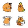 Insignia original de aleación de dibujos animados Tarjeta de moda pibara capibara lindo lindo lindo Decoración de mochila broche fijo ajustado a la cintura
