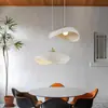Lámpara de Araña de Diseñador Nórdico para Restaurante, Tres Cabezales, Estilo Crema, Lámpara para Sala de Estar, Lámpara para Mesa de Comedor