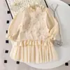 Vestido de Primavera y Otoño para Niñas de Comercio Exterior Europeo y Americano Estilo Princesa Floral Elegante Vestido de Festival para Bebé Origen Noble Fábrica