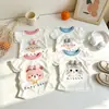 Artículo popular de comercio exterior: Camiseta de Verano de Dibujos Animados de Manga Corta para Niña, Top sin Mangas con Volantes para Bebé, Top Infantil Lindo y Versátil