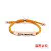 Pulseiras de Corda Trançada Multicor Transfronteiriças Europeias e Americanas Mantenha a Alegria e o Humor Presentes Inspiradores de Feriado com Pulseiras de Aço Inoxidável Gravadas