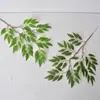 Venda Direta de Fábrica Planta Simulada Serigrafia Filme de Galho Único Folhas de Bambu de Dois Dentes Folhas de Salgueiro Galhos Decoração de Casa Arranjo de Flores Enfeites