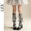 Meias Empilhadas com Vários Laços, Meias Finas de Verão Estilo Ballet para Panturrilha, Meias JK de Cano Médio Lolita, Estilo Fino de Verão