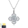 Collar de Trébol de Cuatro Hojas de Moissanita S925, Diseño Diario Exquisito y Versátil, Cadena para Clavícula con un Toque de Alta Gama