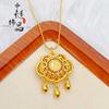 Tienda de oro mismo estilo oro arena Vietnam Ruyi Campana Candado Fu colgante cobre chapado en oro Candado Fu colgante candado de larga vida accesorios para bricolaje