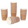 Deli 19204 vaso de papel desechable con aislamiento térmico, engrosado, sin tapa, resistente al calor, vaso de papel de doble capa, taza de té para el hogar, taza de bebida caliente