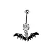 Nuevo Anillo de Ombligo con Cruz de Diamante Estilo Europeo y Americano Anillo de Ombligo con Colgante de Búho Personalizado Joyería de Piercing para Mujeres