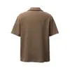 2687 Retro Americano Tejido de Gofre Pesado 300g Diseño Falso de Dos Piezas Camiseta Suelta de Manga Corta para Hombre High Street