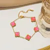 Pulseira trevo de quatro folhas luxo leve alto nível explosões transfronteiriças acessórios de joalheria femininos joalheria de nicho joalheria
