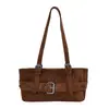 Bolso de Mano Retro Europeo Moda Femenina Versátil Decoración con Correa de Cuero Bolso de Hombro Sensación de Alta Gama Bolso de Mano de Gran Capacidad