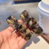 Pinza para el Cabello de Peluche con Estampado de Leopardo y Lazo Pinza para Flequillo Pinza Lateral Accesorios para el Cabello Versátiles Pinza para el Cabello