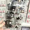 Novo prendedor de cabelo HELLO Kitty preto e branco com bolinhas e pentagrama vazado, moderno e simples, projetado para meninas