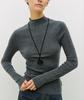 Camiseta Básica Cuello Alto/Cuello Cisne Minimalista "Colorist" Lavable de Lana Italiana Sin Costuras