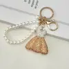 Chaveiro Pingente Corrente de Pérolas para Vestido 3D com Strass de Argila Venda Quente Transfronteiriça Chaveiro Charme para Bolsa de Luxo Leve