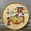 Novo Cesta de Peneirar Tecida em Bambu Pintada à Mão com os Vinte e Quatro Termos Solares Pintura Escola Jardim de Infância Decoração de Parede Rural Corredor de Jardim de Infância Ornamento Suspenso