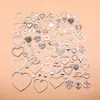 Traje de 100 accesorios de joyería con colgante de amor de plata antigua 100 cada uno 1 juego cada uno de aproximadamente 111 g