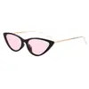 Gafas de Sol Metálicas Triangulares Ojo de Gato Retro Europeas y Americanas Estilo Coreano Montura Pequeña de Moda Celebridad de Internet Estilo Callejero Hip Hop Club
