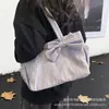 Bolso Tote para el Trayecto Escolar para Niñas 2026 Nuevo Otoño Casual Ligero Bolso de Hombro Gran Capacidad Bolso de Tela Rayada