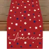 Camino de Mesa Vintage Estilo Americano Transfronterizo, Mantel Navideño de Lino Estampado, Mantel Largo Decorativo, Mesa de Centro Estilo Lujo Ligero