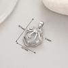 Rosa flocado DIY Accesorios para Colgante Collar de Alto Sentido Accesorios para Pulsera Colgante Zirconia Hoja de Ginkgo Blanco Beel Colgante Único