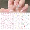 BELLEZA COMPLETA Nuevas pegatinas de uñas francesas de ballet rosa con lazo en la parte posterior, pegatinas adhesivas para uñas al por mayor