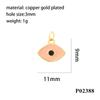 Colgante de palma con ojos de gota de aceite de color chapado en oro de 18K, colgante creativo para anillo, aretes, colgante, accesorios de joyería DIY