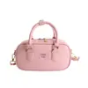 Bolsa de Mão Elegante e Simples para Mulheres, Nova Tendência Inverno 2025 Texturizada Versátil Bolsa Bowling de Ombro Transversal