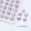 Pedras de Strass Geométricas em Formato de Coração Dongzhou, Pedras de Strass Coloridas e Grossas para Nail Art com Base Banhada a Prata, Pedras de Strass para Nail Art DIY, Decorações de Nail Art Imitação Huahua 4815