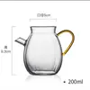 Tetera verde transparente con asa, juego de té de vidrio de borosilicato de alta calidad, tetera de mano, juego de té de kung fu para el hogar