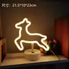 Lâmpada de Mesa para Modelagem LED Neon Transfronteiriça Lâmpada de Atmosfera Celebridade da Internet Decoração de Quarto para Festas de Natal Lanterna