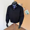 Sudadera de dos piezas estilo americano transfronteriza de cuello alto medio para hombre, colección de otoño, peso pesado, estructurada, de alta gama, prenda exterior de diseño nicho