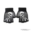 Guantes de Invierno Cálidos de Punto sin Dedos Transfronterizos con Estampado de Garra de Calavera de Halloween Guantes Antideslizantes para Ciclismo