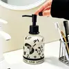 Botella de Cerámica Creativa al por Mayor con Diseño de Flores y Pájaros para Baño Doméstico, Dispensador de Loción Tipo Prensa para Lavabo, Champú y Gel de Ducha
