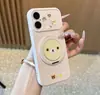 Capa de Celular Suporte Pato Desenho Animado Compatível com Apple 17promax Telefone iPhone 16 Huawei Janela de Coração