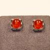 Pendientes geométricos cuadrados de plata de ley s925, pendientes de perlas de agua dulce, pendientes de ágata de piedra natural, pendientes de cristal natural