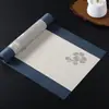 Camino de mesa de té con estilo Zen chino, Mantel de mesa de té con estilo chino de flor de ciruelo y peonía, Bandera de té larga impermeable, Paño para alfombrilla de té