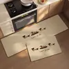 Tapete de cocina de dibujos animados, tapete absorbente de agua y aceite de tierra de diatomeas para el hogar, lavable, resistente a la suciedad, resistente al desgaste, tapete de piso al por mayor