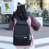 Mochila de Color Puro Tendencia Callejera Estilo Coreano Bolsa de Cosméticos de Viaje Portátil que Reduce la Carga Mochila de Ocio al Aire Libre Estilo Pareja