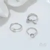 Anillo de moda simple con soporte para cuentas de medio agujero, anillo abierto, anillo de perlas pegajosas hecho a mano para bricolaje, accesorios