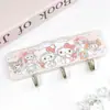 Gancho Acrílico de Desenho Animado com 3 Ganchos, Gancho Sanrio Sem Furo para Banheiro e Cozinha, Gancho Criativo para Roupas com Adesivo Sem Marcas
