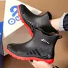 Botas de chuva curtas masculinas, antiderrapantes, impermeáveis, duráveis, estilosas, de cano baixo, botas de trabalho, sapatos impermeáveis para cozinha e lavagem de carro
