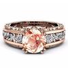 WISH venta caliente chapado en oro 14K oro rosa anillo de separación de color gema champán anillo de diamantes pulsera joyería de Amazon