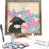 Tablero de Firma de Madera y Acrílico con Forma de Mariposa de Gran Venta para Niños, Tablero de Mensajes de Firma para Celebración de Cumpleaños, Marco de Fotos