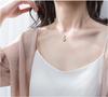 Collar Yiwang Qingquan mar medio círculo plata de ley S925 cadena de clavícula colgante creativo simple regalo japonés y coreano femenino