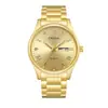 Relógio Masculino Orsga Aço Dourado e Preto Calendário Duplo com Diamantes, Estilo de Negócios Fashionável, Transmissão ao Vivo do Fabricante, Relógio de Pulso a Quartzo Transfronteiriço para Homens